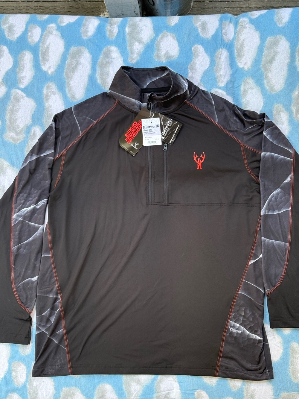 NWT Huntworth Black Out 1/4 Zip Performance Pullover Men's 2XL